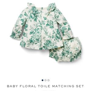 12-18m Janie and Jack Baby Floral Toile Set WORE FOR PICS ONLY